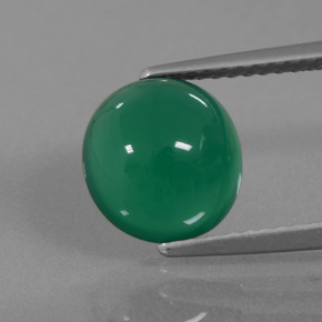 2.54 ct Green Agate Gemstone, Agate Gem in Oval Cabochon Shape for Sale.