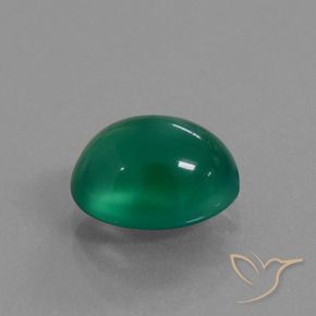 2.57 ct Green Agate Stone, Natural Agate in Oval Cabochon Shape for Sale