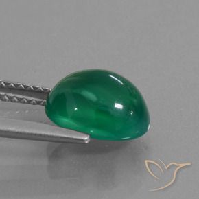 Agate Gemstone in 9.4 x 7.8 mm Size for Sale, Agate Stone in Forest Green Color