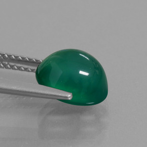 Agate Gemstone in 8.9 x 7.6 mm Size for Sale, Agate Stone in Forest Green Color