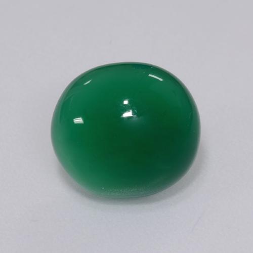 4.37 ct Green Agate Stone, Natural Agate in Oval Cabochon Shape for Sale