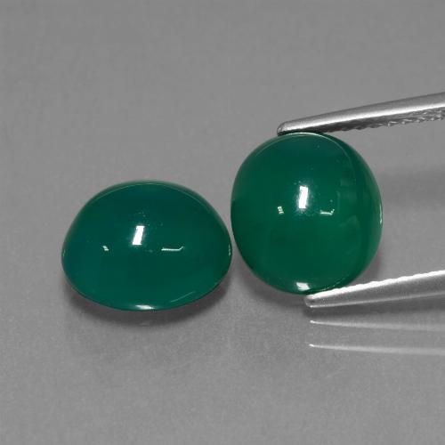 Green Agate Gem - 3.5ct Oval Cabochon (ID: 443525)
