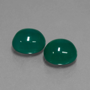 7.02 ctw Green Agate Stones, Natural Agate in Oval Cabochon Shape for Sale