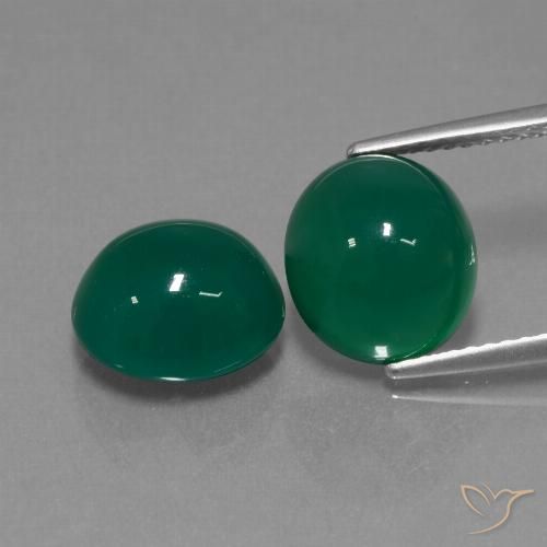 7.49ctw Natural Forest Green Agate, Oval, Translucent