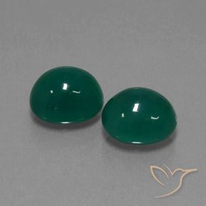 6.35 ctw Green Agate Stones, Natural Agate in Oval Cabochon Shape for Sale