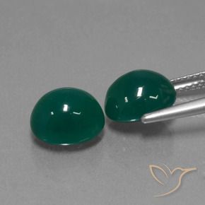 Agate Gemstones in 9.5 x 8.2 mm Size for Sale, Agate Stones in Green Color