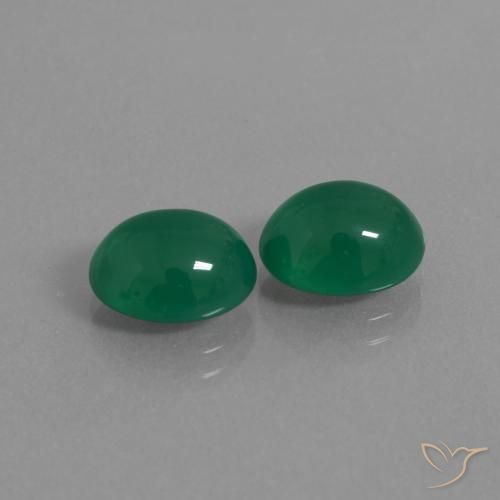 5.83 ctw Green Agate Stones, Natural Agate in Oval Cabochon Shape for Sale