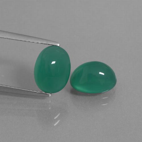 Medium Green Agate Gem - 2.7ct Oval Cabochon (ID: 443549)