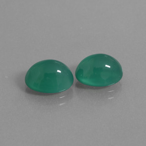 5.36 ctw Green Agate Stones, Natural Agate in Oval Cabochon Shape for Sale