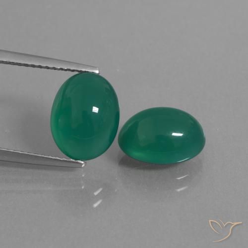 6.24 ct Green Agate, 10.5 x 8 mm Oval Cut From India, Photo A