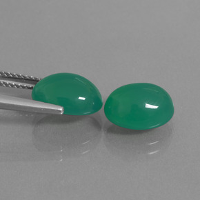 Agate Gemstones in 10.6 x 8.1 mm Size for Sale, Agate Stones in Cool Green Color