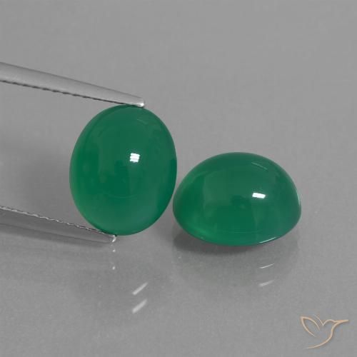 Medium Green Agate Gem - 3.8ct Oval Cabochon (ID: 443553)