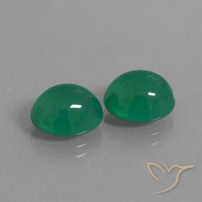 7.58 ctw Green Agate Stones, Natural Agate in Oval Cabochon Shape for Sale