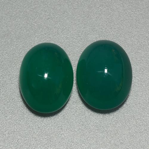 6.32 ctw Green Agate Stones, Natural Agate in Oval Cabochon Shape for Sale