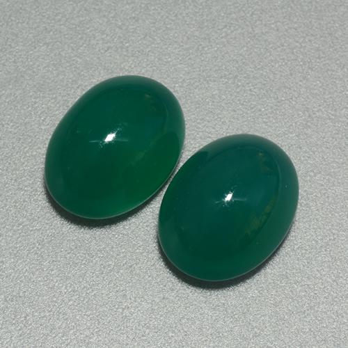Agate Gemstones in 10 x 8 mm (calibrated) Size for Sale, Agate Stones in Medium Dark Green Color