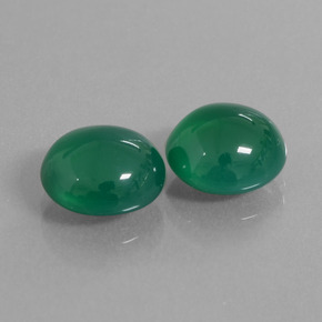 6.42 ctw Green Agate Stones, Natural Agate in Oval Cabochon Shape for Sale