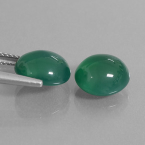 Agate Gemstones in 9.9 x 8.9 mm Size for Sale, Agate Stones in Medium Green Color