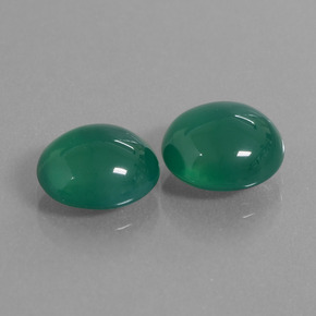 6.12 ctw Green Agate Stones, Natural Agate in Oval Cabochon Shape for Sale