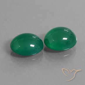 5.95 ctw Green Agate Stones, Natural Agate in Oval Cabochon Shape for Sale