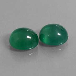 6.77 ctw Green Agate Stones, Natural Agate in Oval Cabochon Shape for Sale