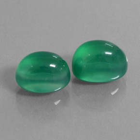 7.42 ctw Green Agate Stones, Natural Agate in Oval Cabochon Shape for Sale