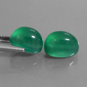 Agate Gemstones in 10 x 7 mm (calibrated) Size for Sale, Agate Stones in Warm Green Color
