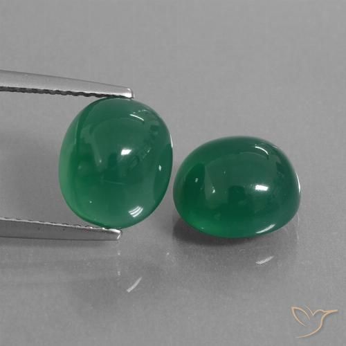 6.41ctw Natural Verde floresta Ágata, oval, Translúcido, Photo A