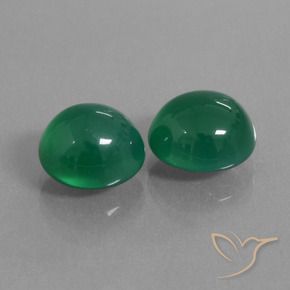6.70 ctw Green Agate Stones, Natural Agate in Oval Cabochon Shape for Sale