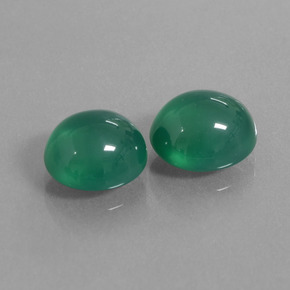 6.09 ctw Green Agate Stones, Natural Agate in Oval Cabochon Shape for Sale