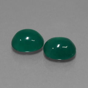 5.87 ctw Green Agate Stones, Natural Agate in Oval Cabochon Shape for Sale