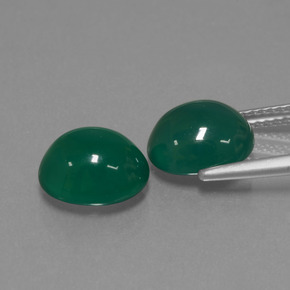 Agate Gemstones in 9.8 x 8.3 mm Size for Sale, Agate Stones in Green Color