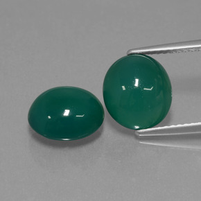 Cool Green Agate Gem - 3.2ct Oval Cabochon (ID: 443597)