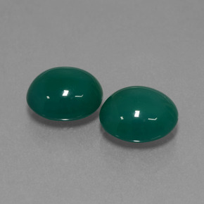 6.36 ctw Green Agate Stones, Natural Agate in Oval Cabochon Shape for Sale