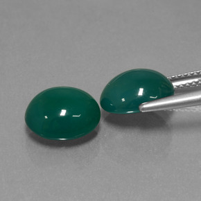 Agate Gemstones in 10 x 9 mm Size for Sale, Agate Stones in Cool Green Color