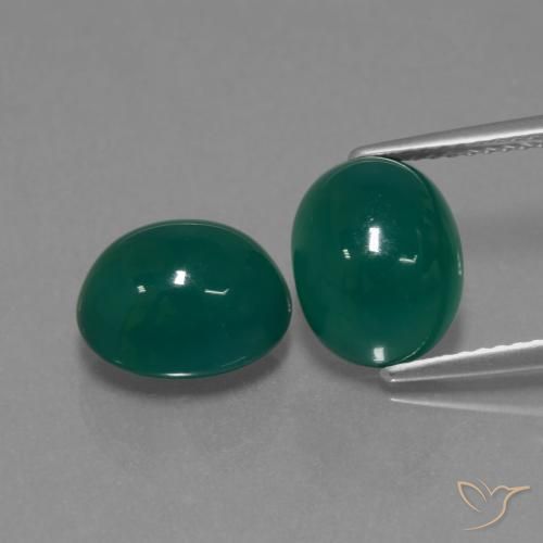 7.43 ct Green Agate, 10.2 x 8.4 mm Oval Cut From India, Photo A