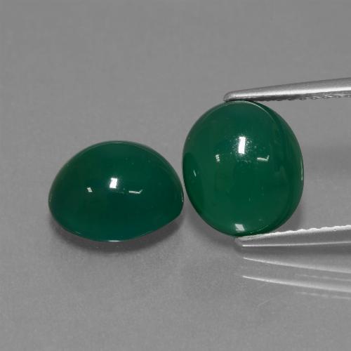 Green Agate Gem - 3.5ct Oval Cabochon (ID: 443600)