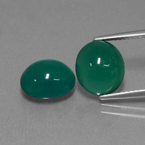 Medium Green Agate Gem - 3ct Oval Cabochon (ID: 443604)