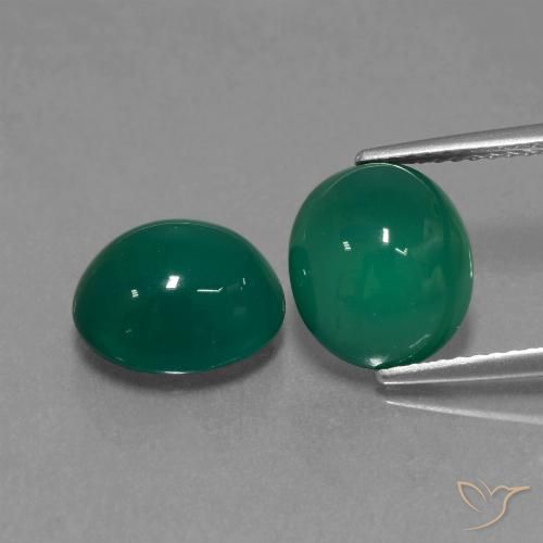 7.06 ct Green Agate, 10.2 x 8.9 mm Oval Cut From India, Photo A