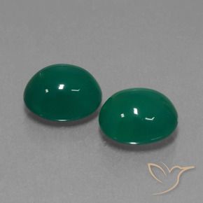 7.06 ctw Green Agate Stones, Natural Agate in Oval Cabochon Shape for Sale