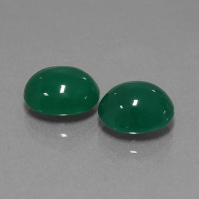 5.94 ctw Green Agate Stones, Natural Agate in Oval Cabochon Shape for Sale