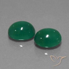 7.00 ctw Green Agate Stones, Natural Agate in Oval Cabochon Shape for Sale