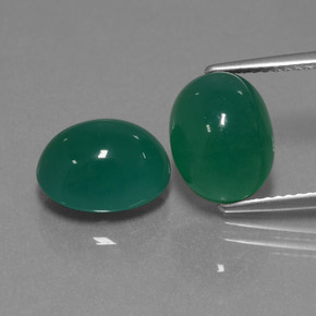 Forest Green Agate Gem - 4ct Oval Cabochon (ID: 443622)