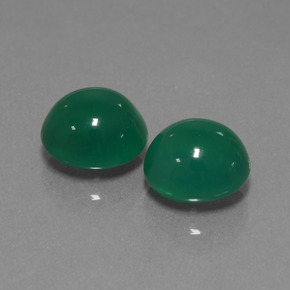 6.87 ctw Green Agate Stones, Natural Agate in Oval Cabochon Shape for Sale