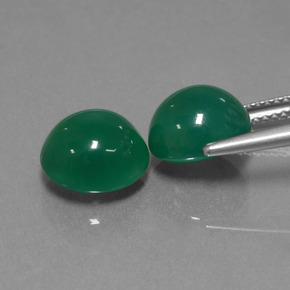 Agate Gemstones in 9.7 x 9 mm Size for Sale, Agate Stones in Yellowish Green Color