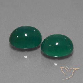 6.79 ctw Green Agate Stones, Natural Agate in Oval Cabochon Shape for Sale