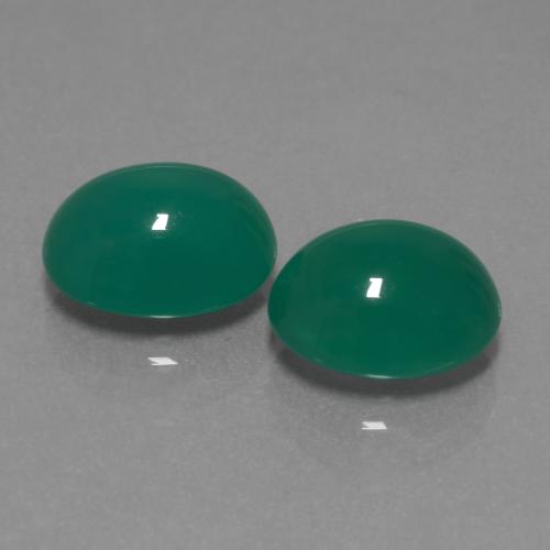 6.14 ctw Green Agate Stones, Natural Agate in Oval Cabochon Shape for Sale