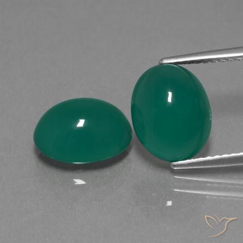 6.27 ct Green Agate, 10.4 x 8.3 mm Oval Cut From India, Photo A