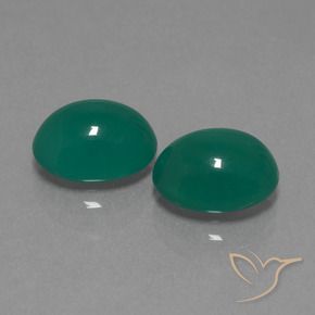6.27 ctw Green Agate Stones, Natural Agate in Oval Cabochon Shape for Sale