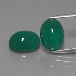 Medium Green Agate Gem - 3ct Oval Cabochon (ID: 443651)