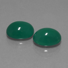 5.91 ctw Green Agate Stones, Natural Agate in Oval Cabochon Shape for Sale